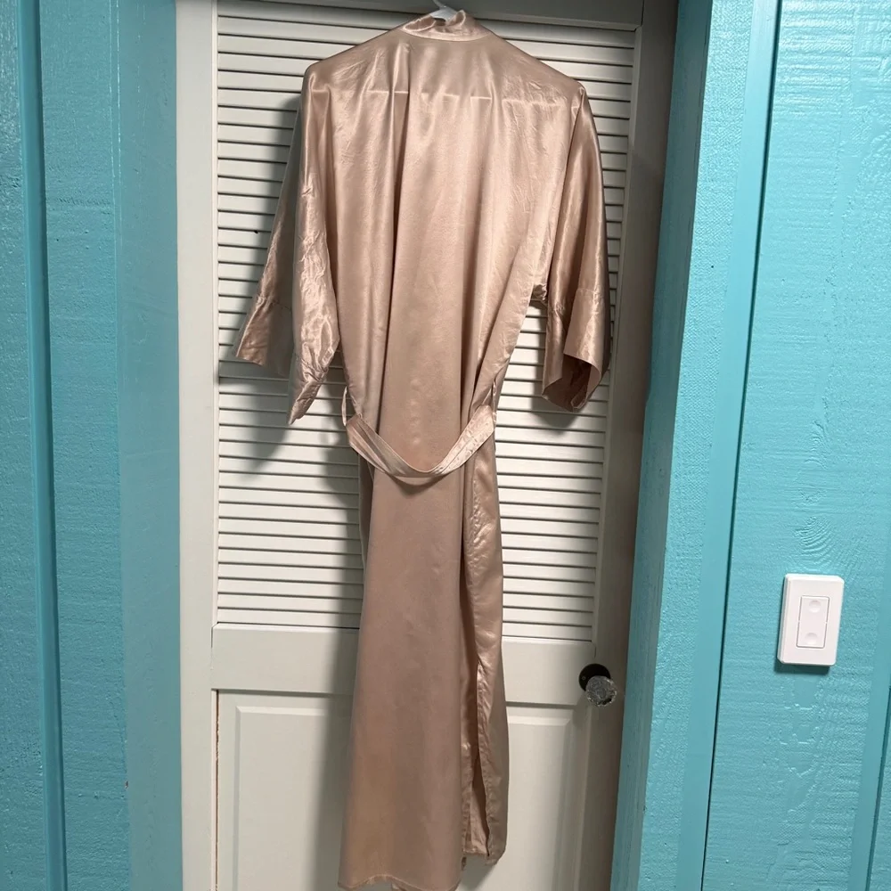 Slip silk Robe - caramel gold - Picture 2 of 4
